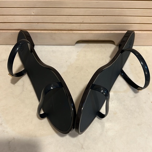 Tory Burch Women’s Navy Slip On Two Strap Jelly Slide Size 11 - Picture 3 of 9